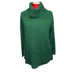 Cyrus Women’s Ribbed Cowl Neck Green Sz 1X Lightweight Pullover Sweater